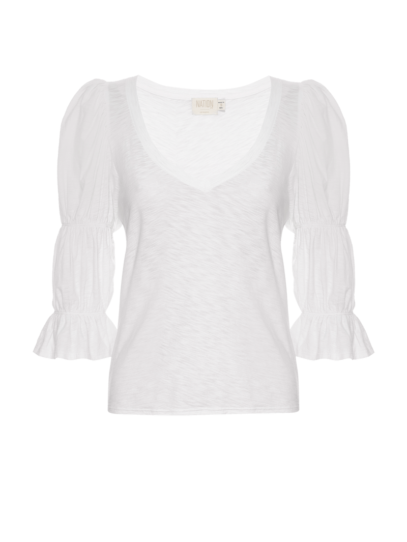 NATION LTD Katana Tiered Sleeve V Neck Tee