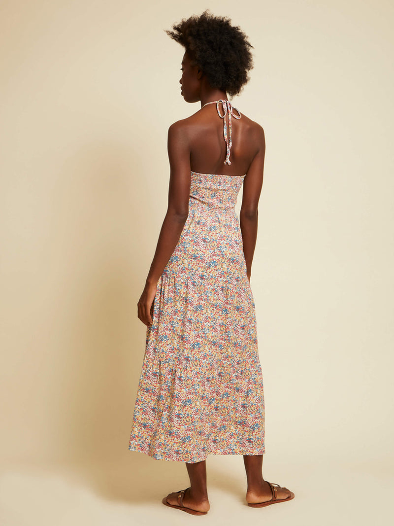 NATION LTD Kira Smocked Halter Maxi Dress