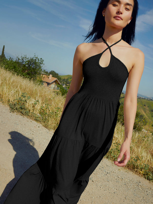 NATION LTD Kira Smocked Halter Maxi Dress