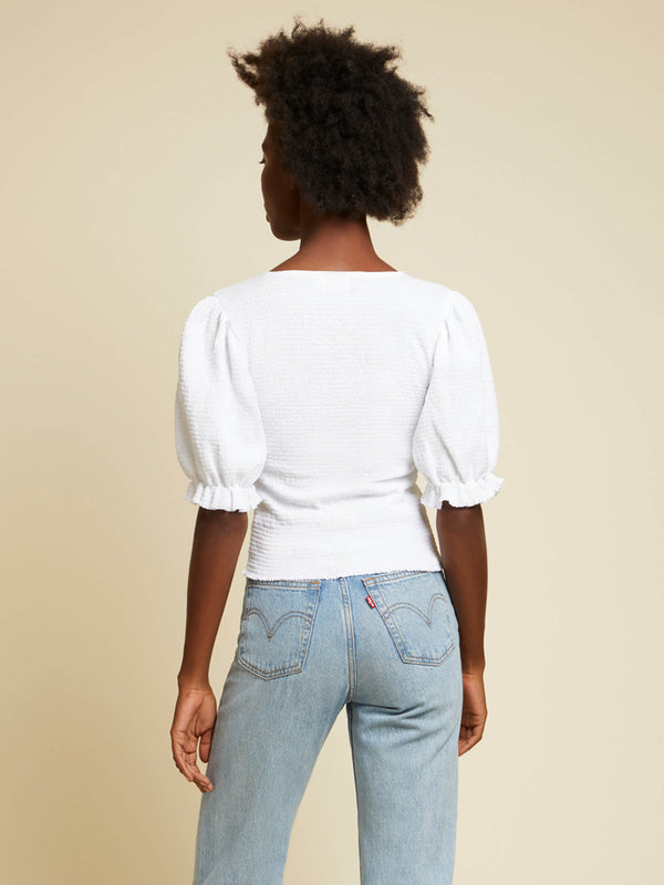 NATION LTD Laila Smocked Puff Sleeve Top