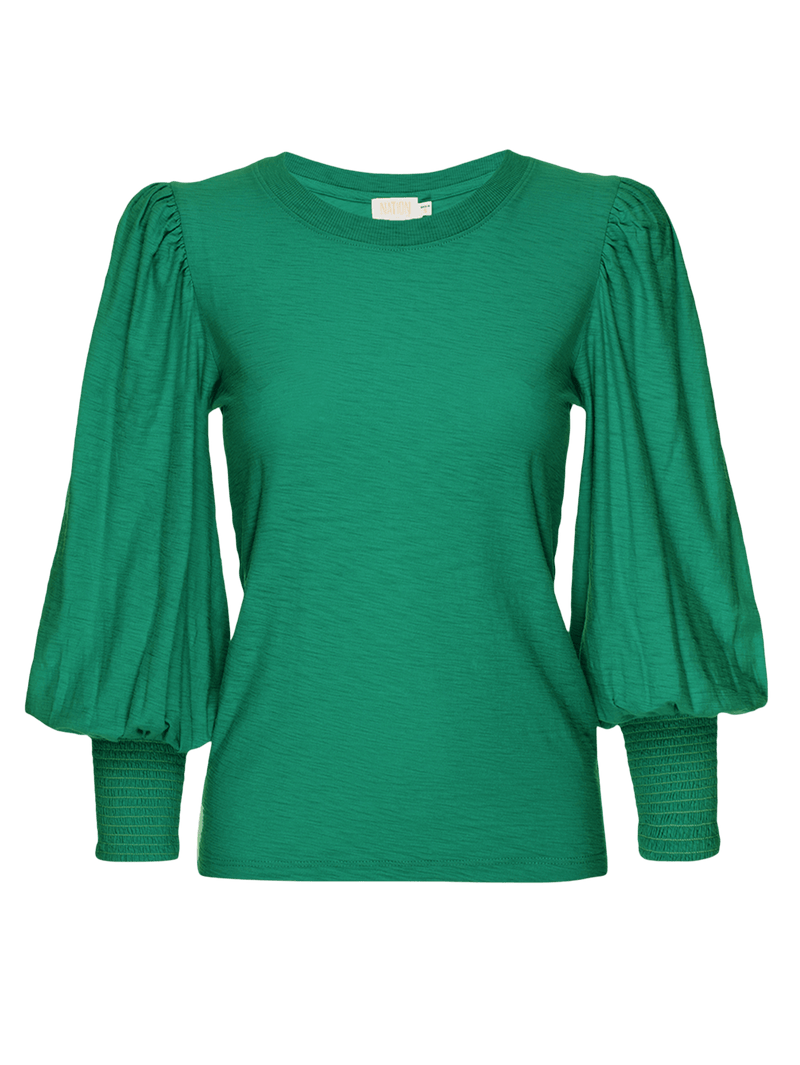 NATION LTD Loren Smocked Peasant Tee
