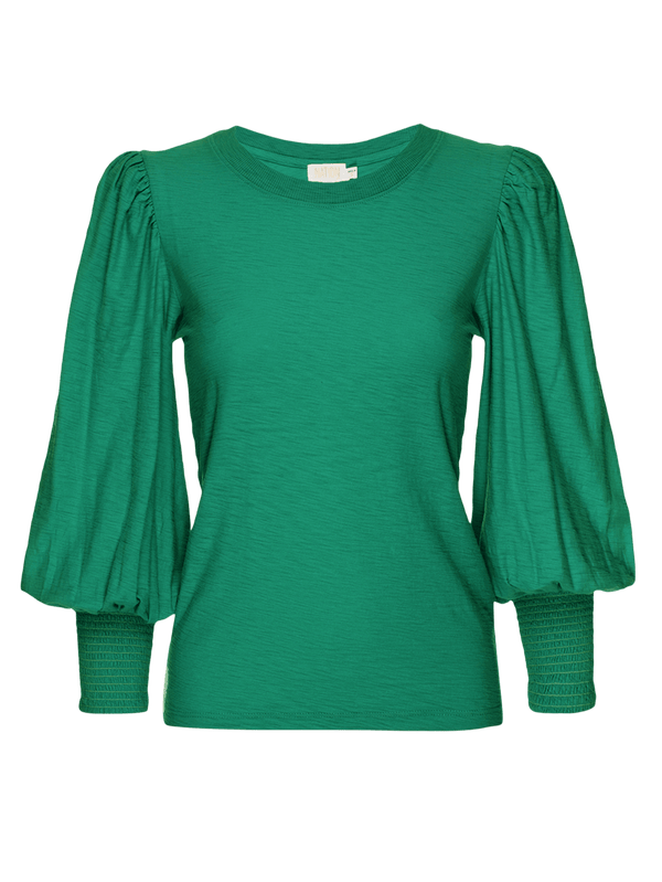 NATION LTD Loren Smocked Peasant Tee