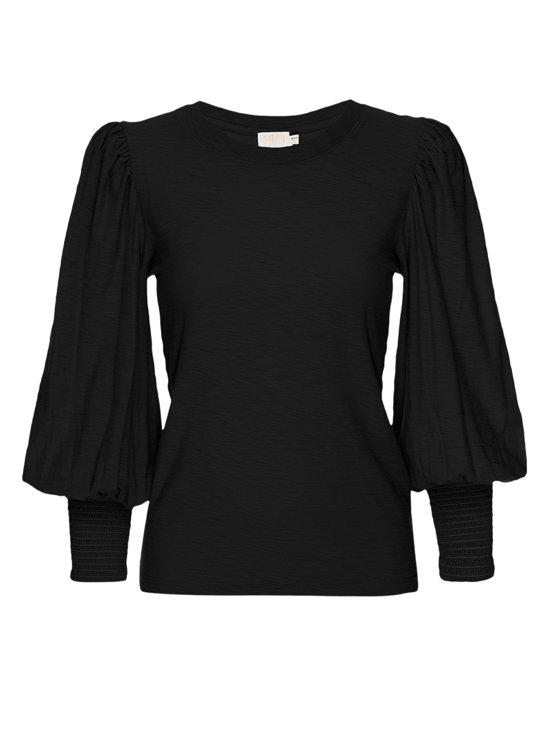 NATION LTD Loren Smocked Peasant Tee