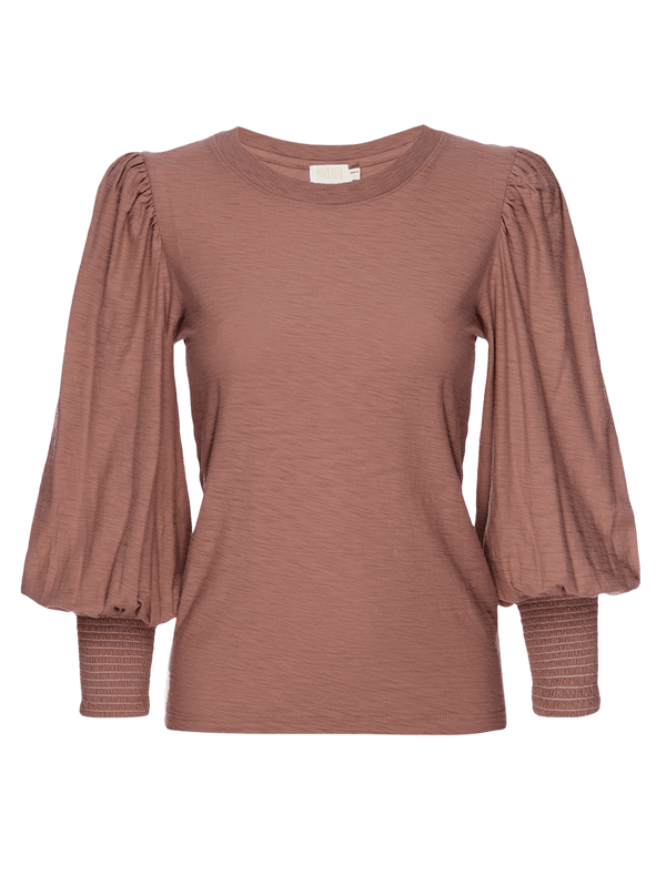 NATION LTD Loren Smocked Peasant Tee