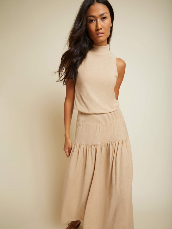 NATION LTD Loren Smocked Peasant Tee