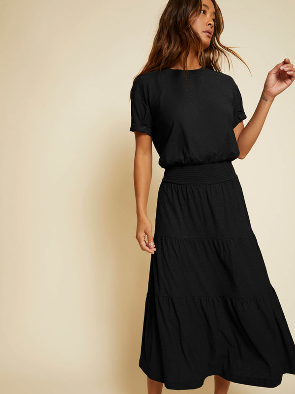 NATION LTD Martine Short Sleeve Tiered Dress
