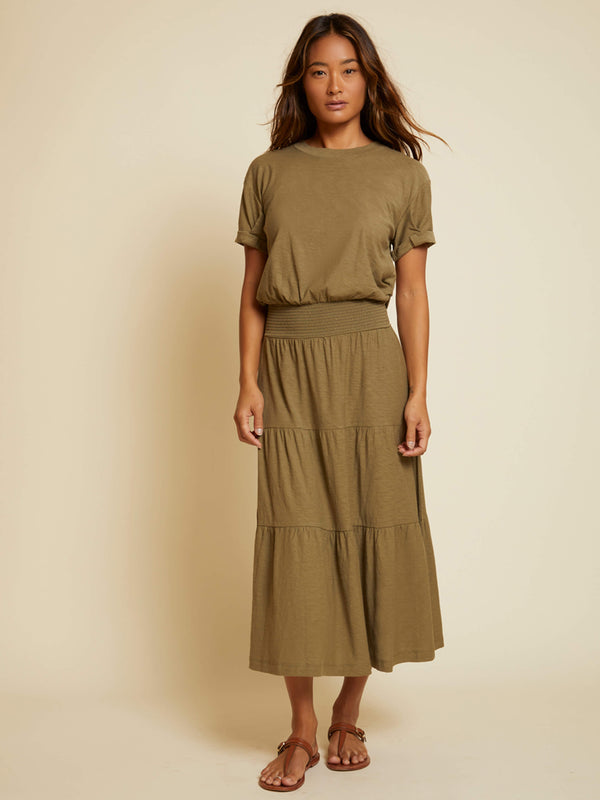 NATION LTD Martine Short Sleeve Tiered Dress