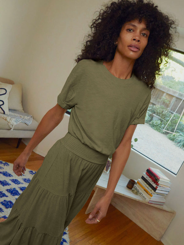 NATION LTD Martine Short Sleeve Tiered Dress
