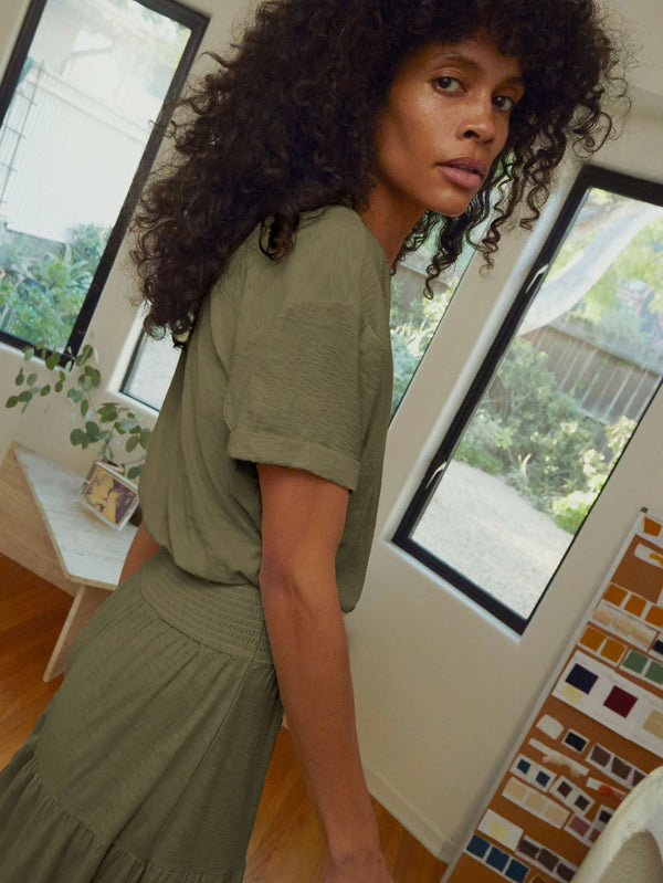 NATION LTD Martine Short Sleeve Tiered Dress