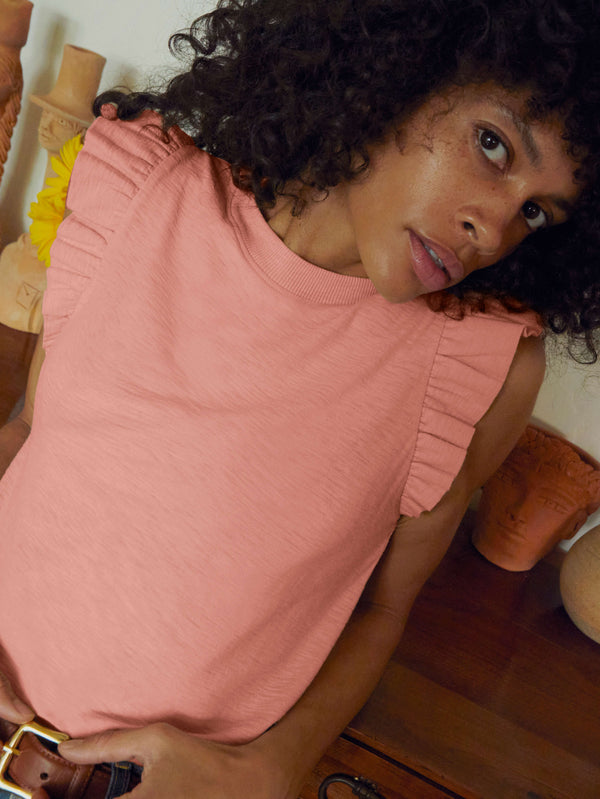 NATION LTD Paulette Ruffle Pink Geranium Tank