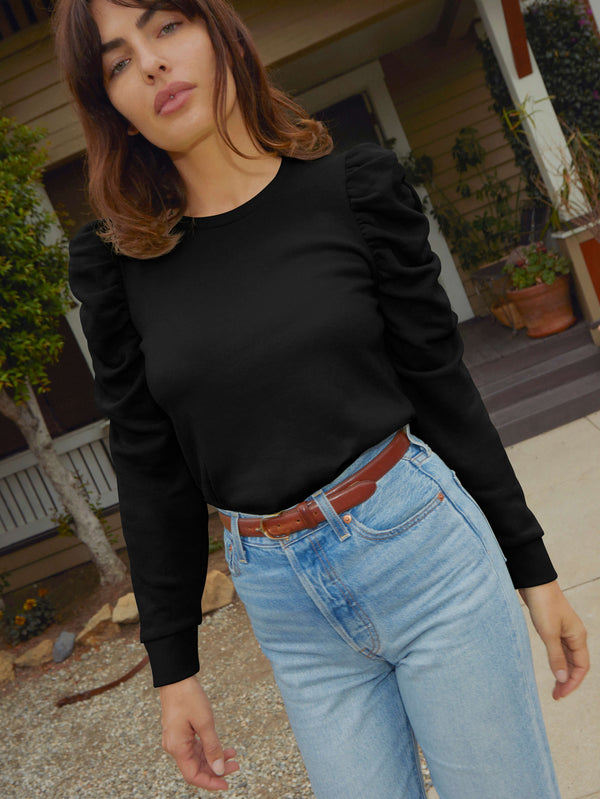 NATION LTD Perla Ruched Sleeved Sweatshirt