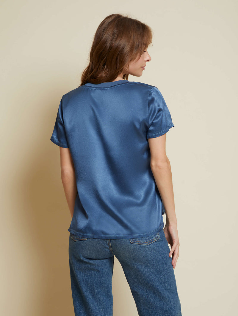 NATION LTD June Satin V Neck Top