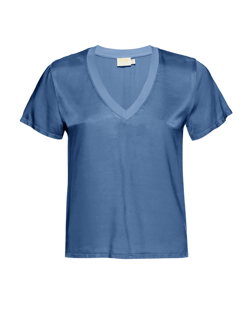 NATION LTD June Satin V Neck Top
