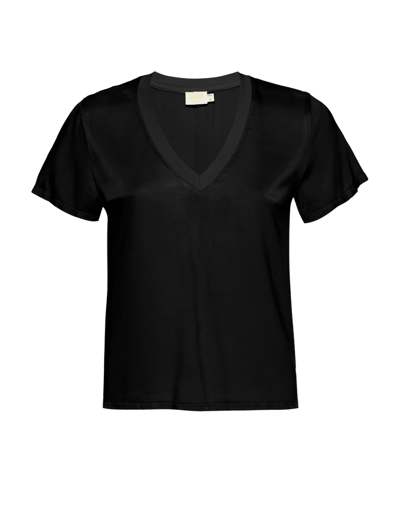 NATION LTD June Satin V Neck Top