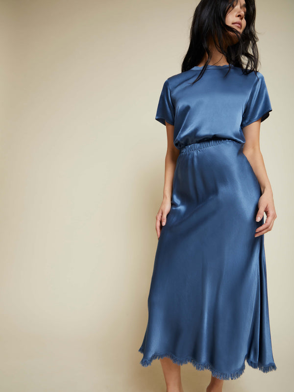 NATION LTD Mabel Bias Cut Midi Skirt