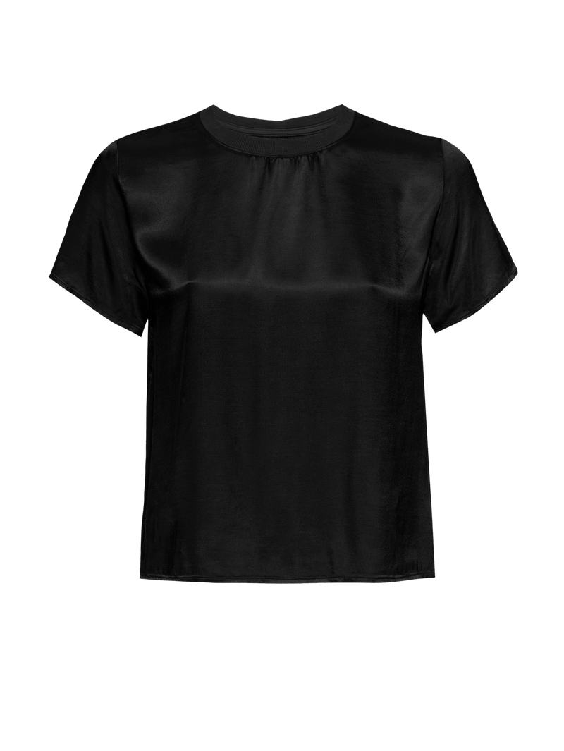 NATION LTD Marie Satin Boxy Crop Top