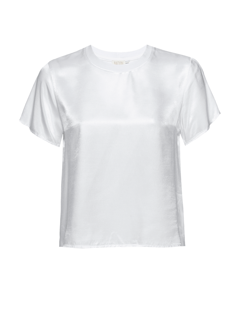 NATION LTD Marie Satin Boxy Crop Top