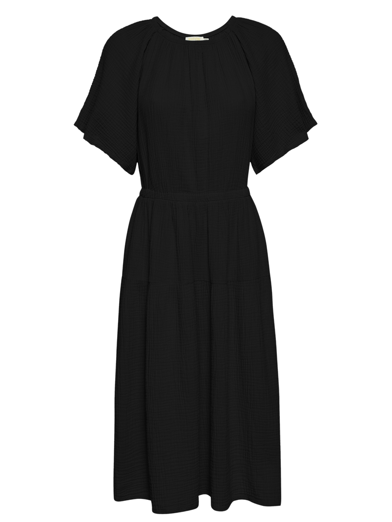 NATION LTD Soon Flutter Sleeve Tiered Midi Dress