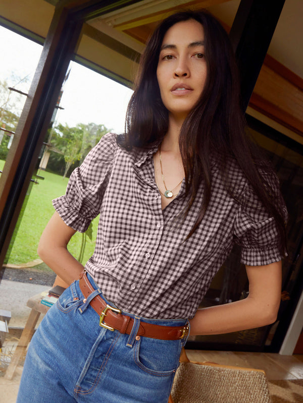 NATION LTD Suzette Puff Sleeve Button Up 