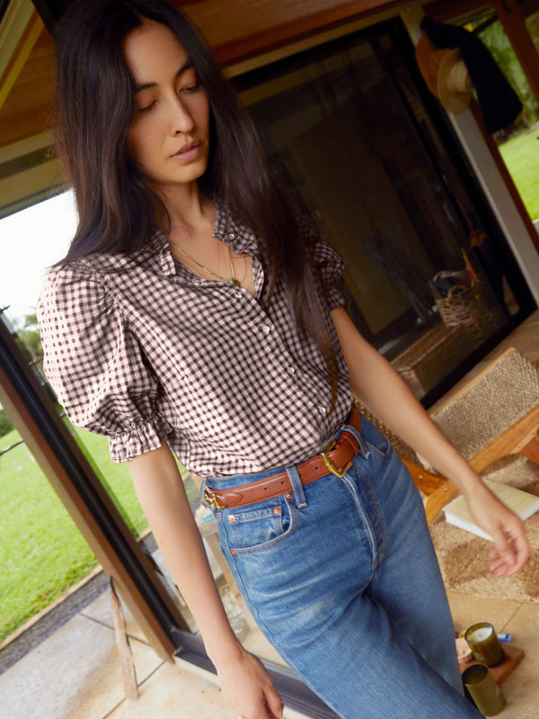 NATION LTD Suzette Puff Sleeve Button Up 