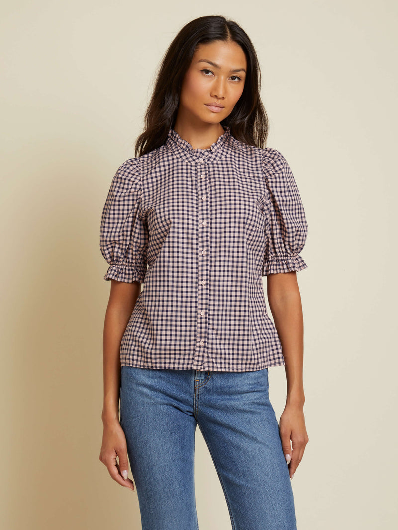 NATION LTD Suzette Puff Sleeve Button Up 