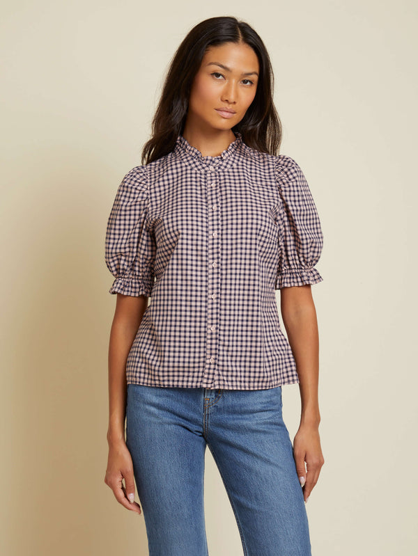 NATION LTD Suzette Puff Sleeve Button Up 