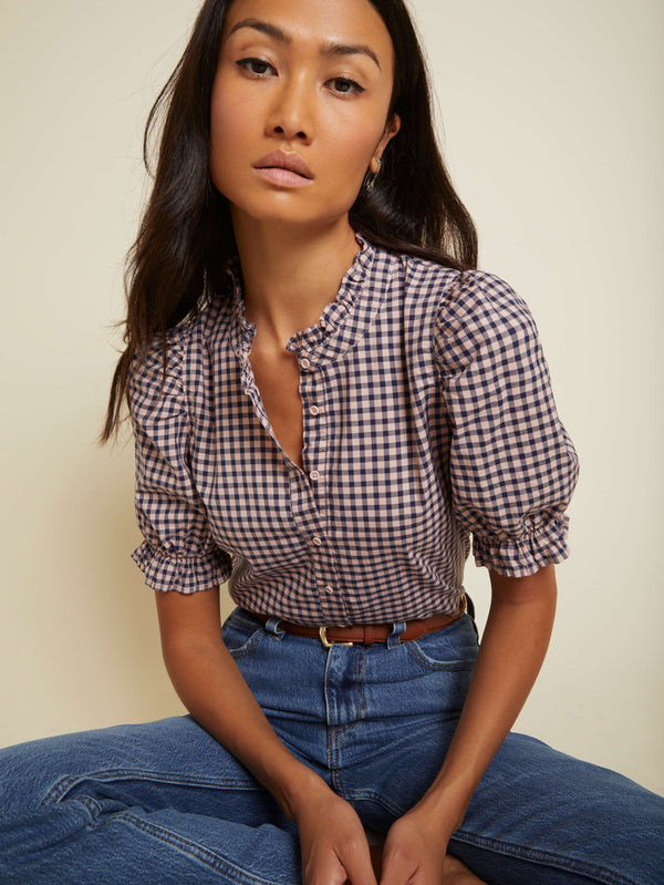 NATION LTD Suzette Puff Sleeve Button Up 