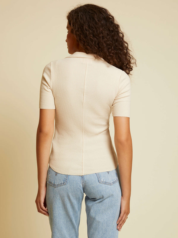 NATION LTD Tamal Ribbed Polo Tee