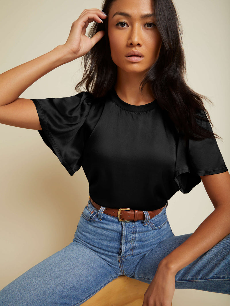 NATION LTD Toni Flutter Sleeve Top