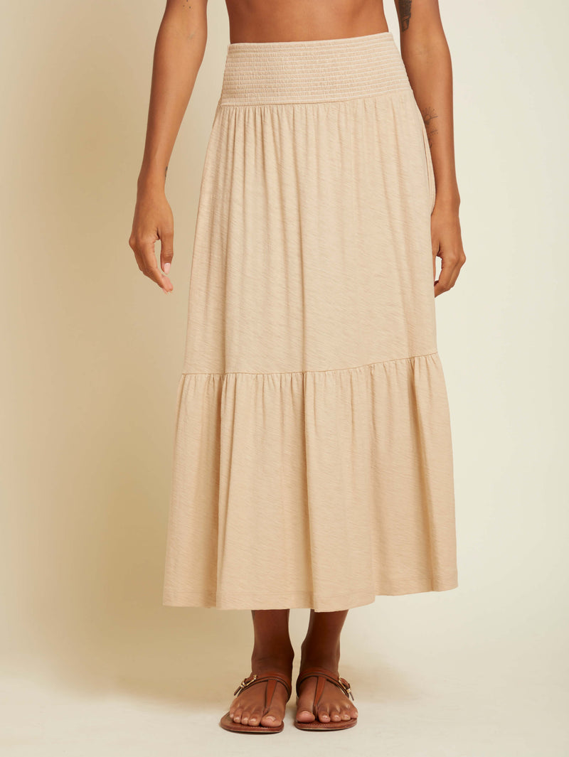 NATION LTD Yasmine Floral Ruched Floral Midi Skirt