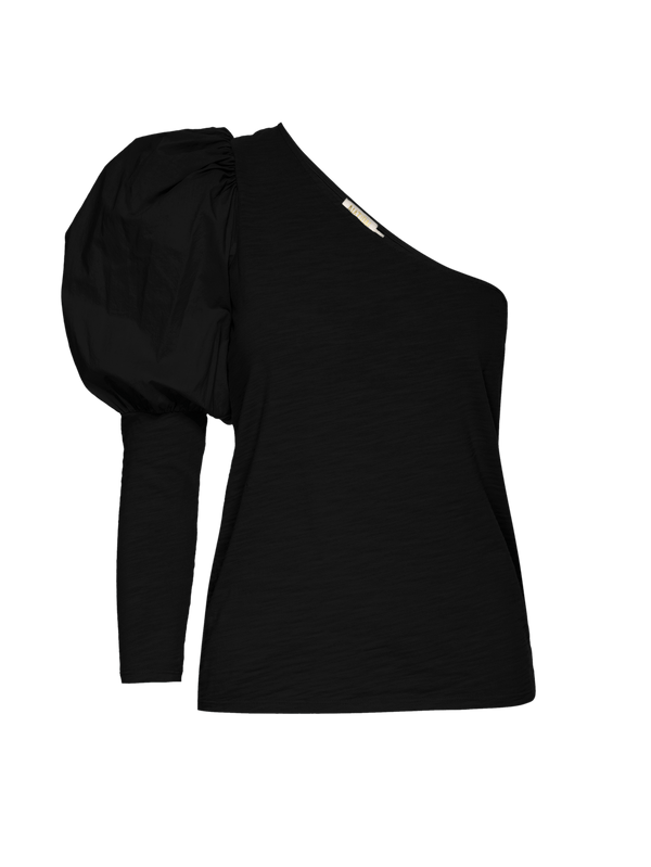 NATION LTD Zahira One Shoulder Puff Sleeve Tee