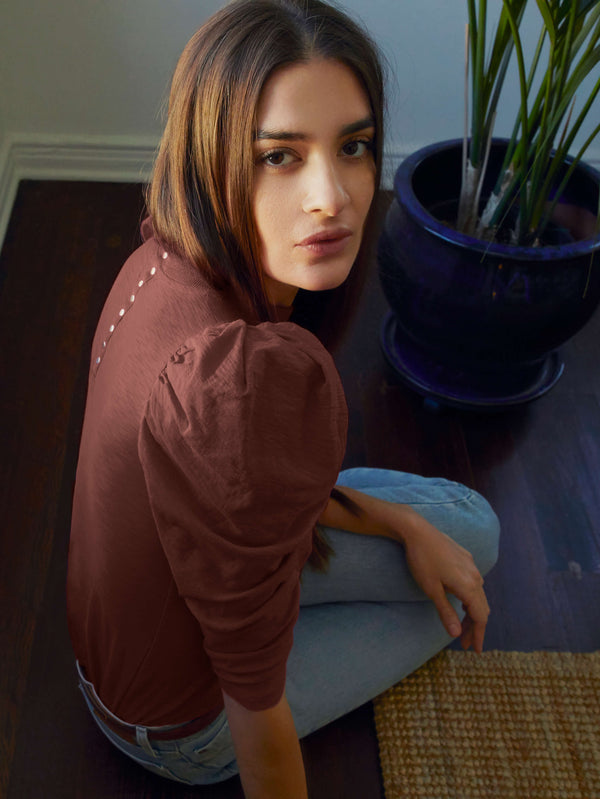 NATION LTD Zeta Puff Sleeve Top
