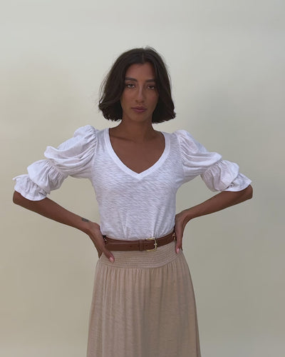 NATION LTD Katana Tiered Sleeve V Neck Tee