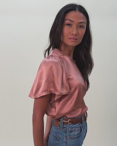 NATION LTD Toni Flutter Sleeve Top