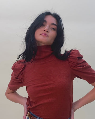 NATION LTD Dawn Puff Shoulder Turtleneck