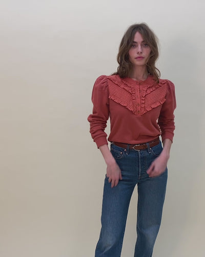 NATION LTD Fifi Ruffle Sweatshirt